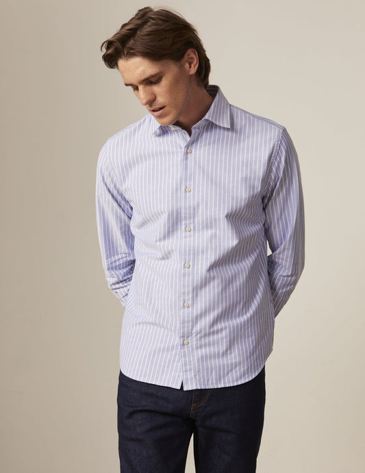 Blue striped august shirt - Oxford - French Collar