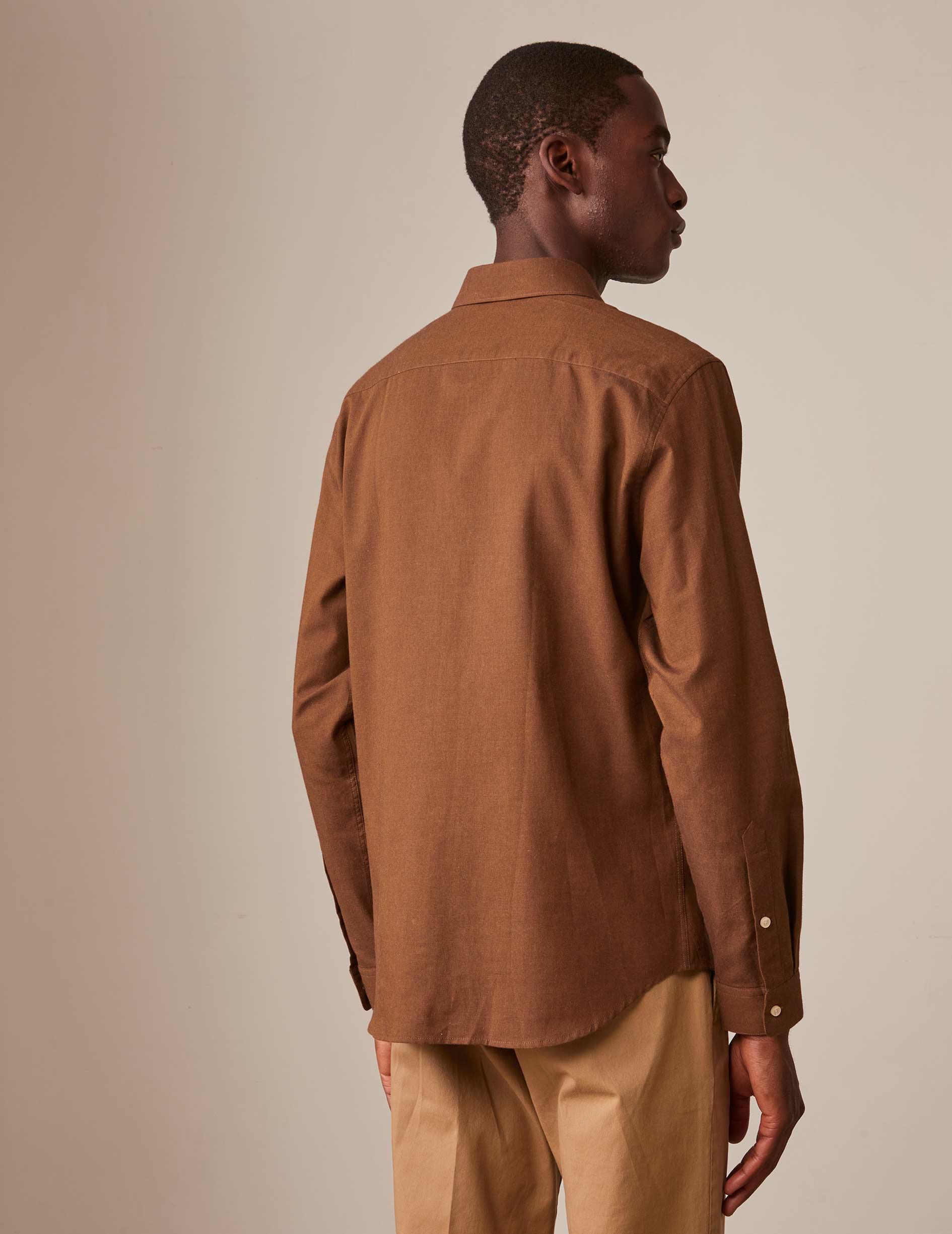 Brown Auguste shirt - Flannel - French Collar