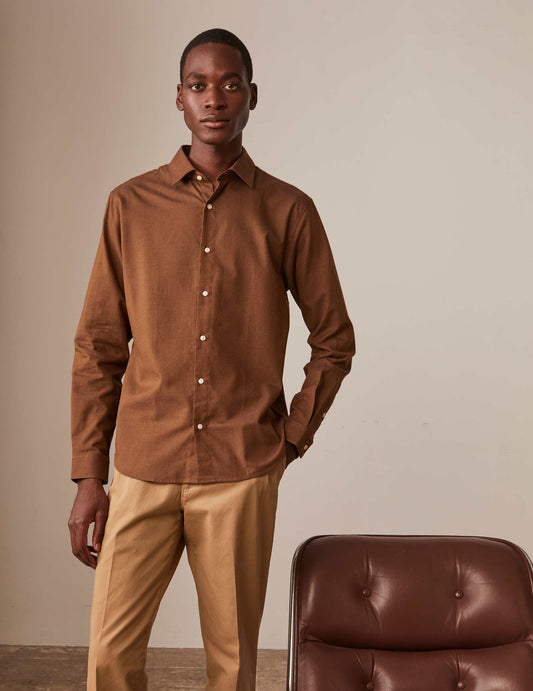 Brown august shirt - Flannel - French Collar