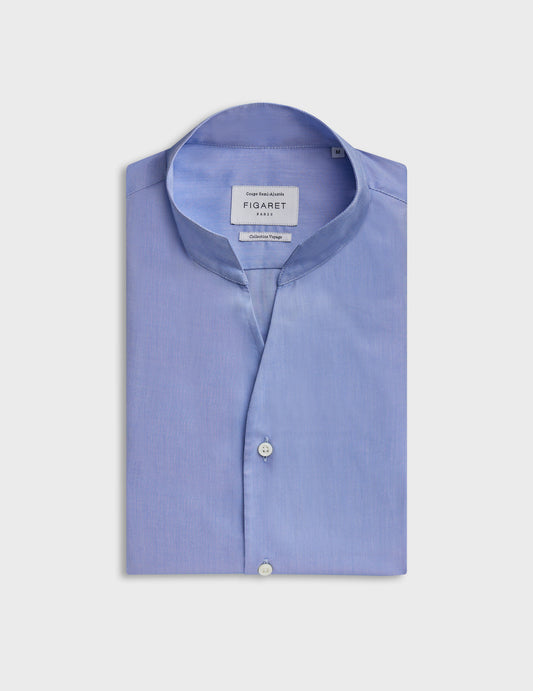 blue carl shirt - pin point - Right Collar