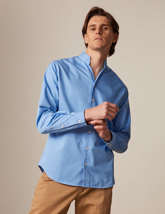 blue carl shirt - Twill - Right Collar