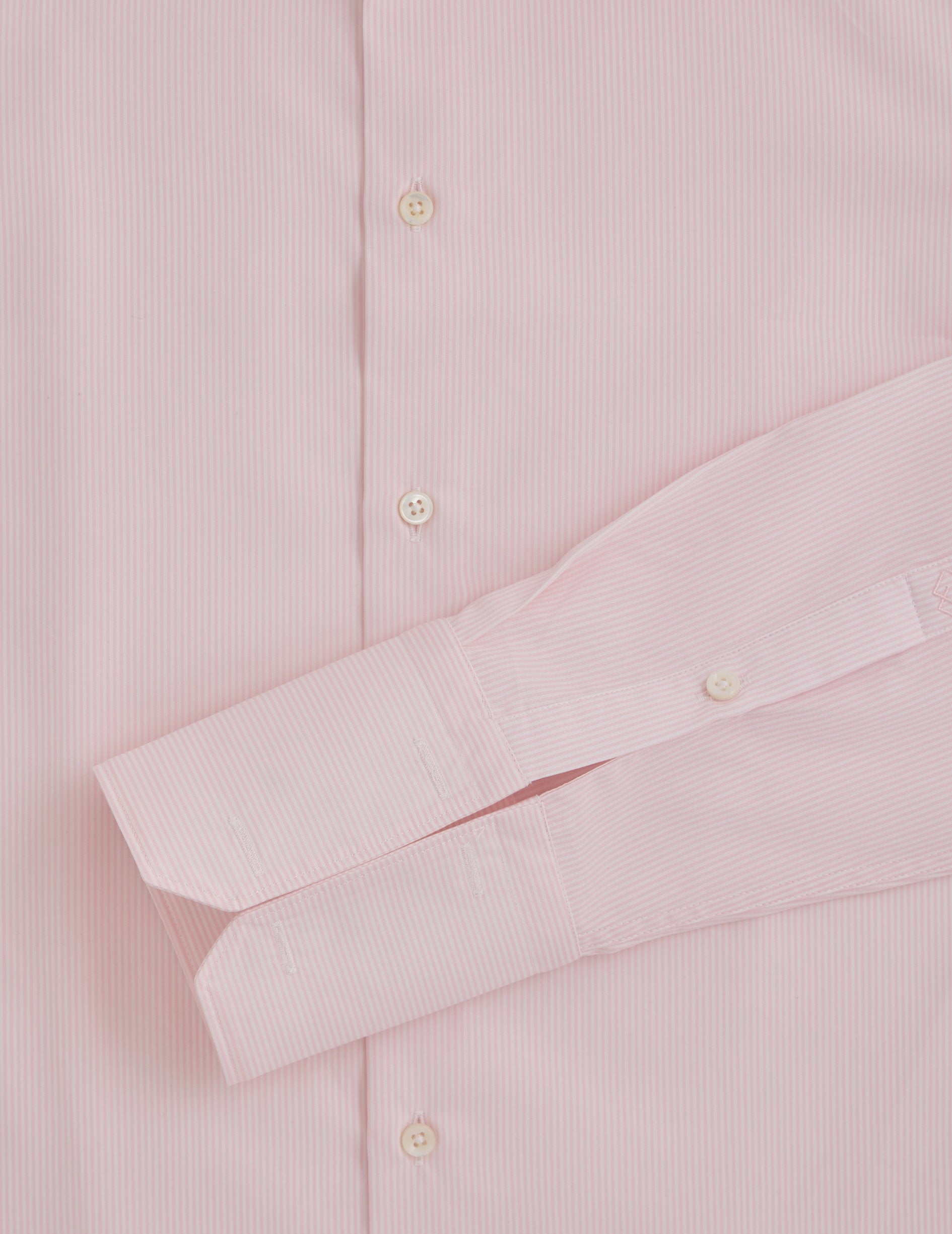 Semi-fitted pink striped shirt - Poplin - Figaret Collar - Musketeers Cuffs