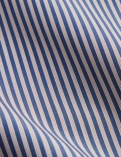Fitted navy striped shirt
