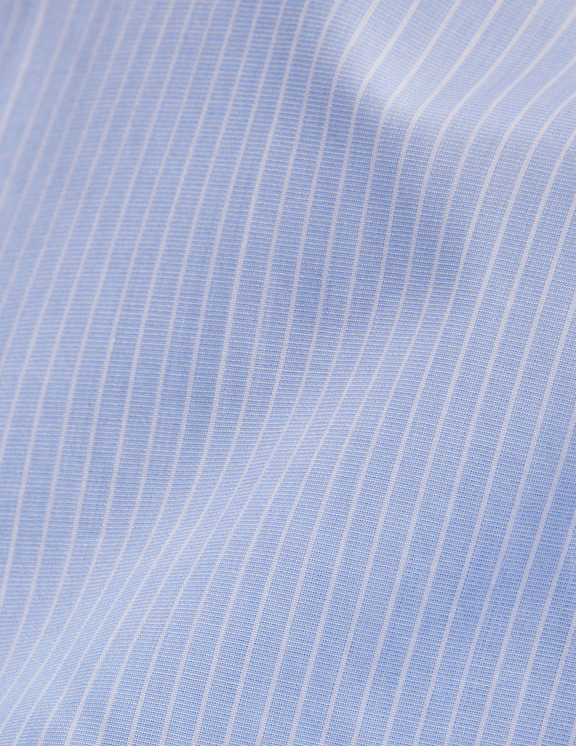 Chemise ajustée rayée bleue - Fil-à-fil - Col Figaret