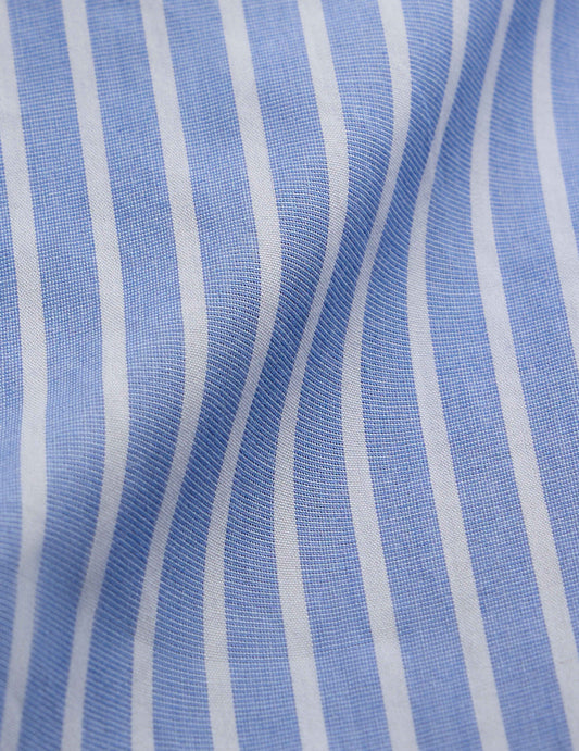 Chemise ajustée rayée bleue
