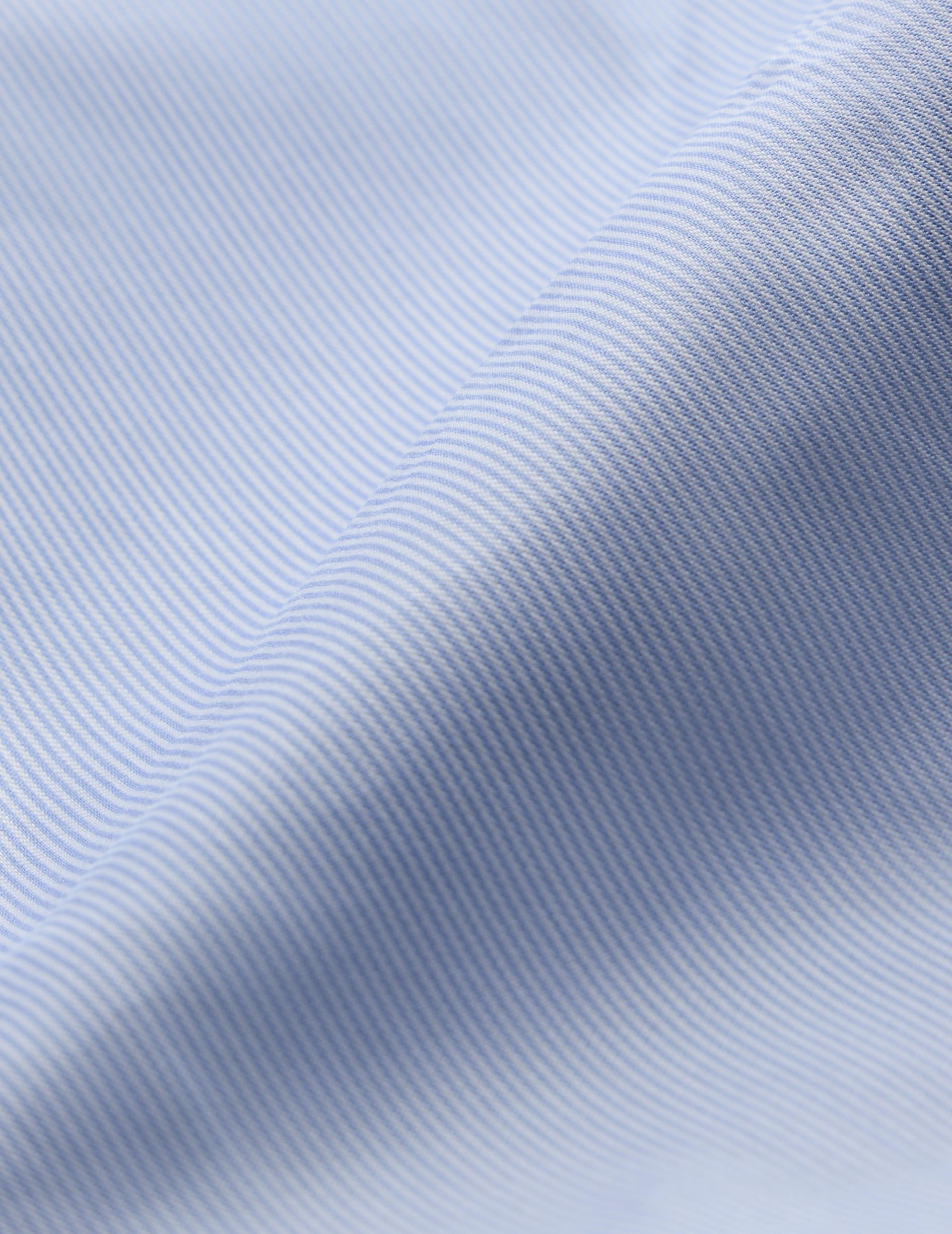 Chemise semi-ajustée infroissable rayée bleu clair - Twill - Col Figaret