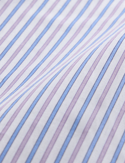 Chemise semi-ajustée rayée violette