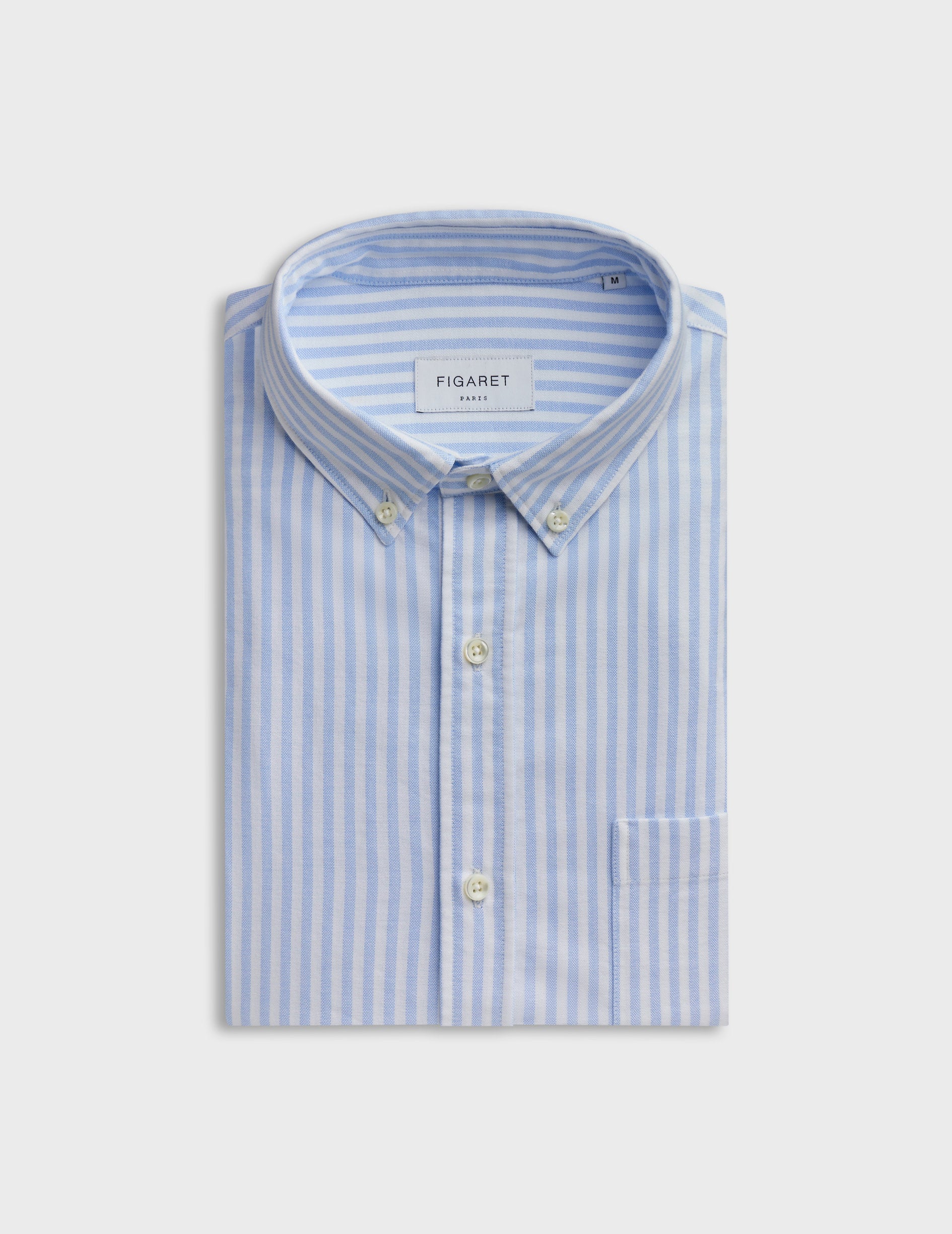 Light blue striped Gabriel shirt - Oxford - American Collar