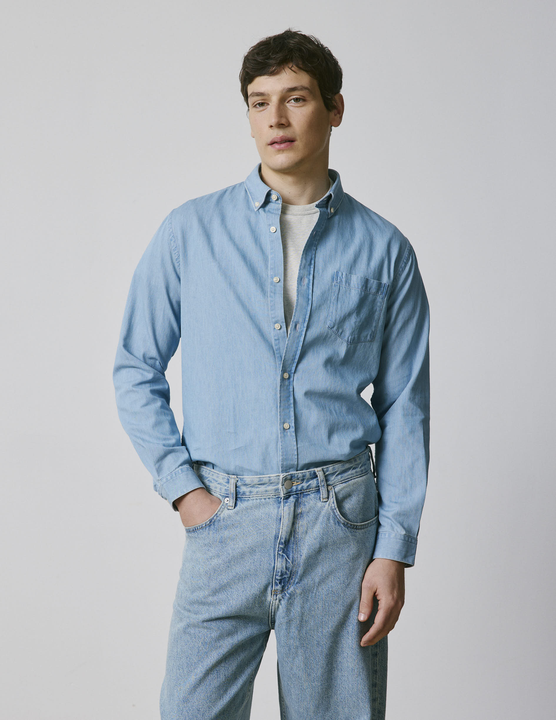 Chemise gabriel en denim bleu