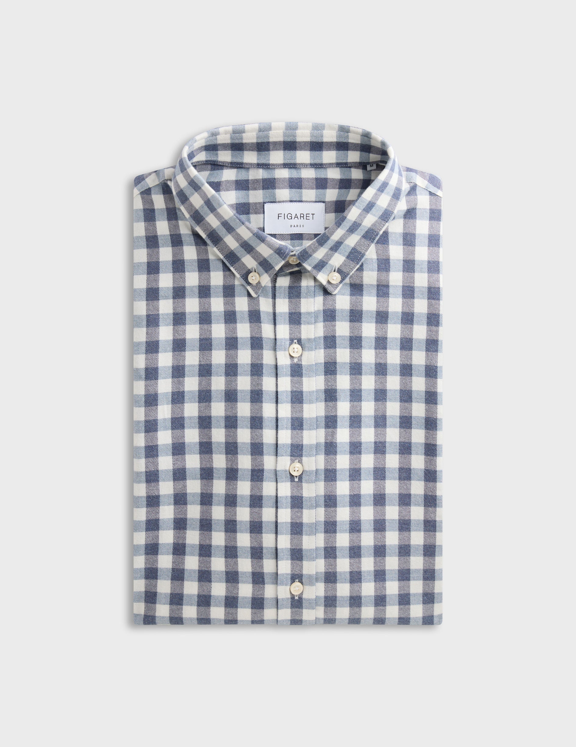 Blue checked Gaspard shirt - Flannel - American Collar