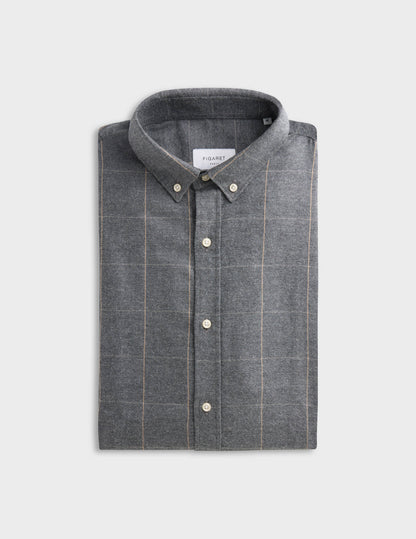 Grey cotton cashmere Gaspard shirt