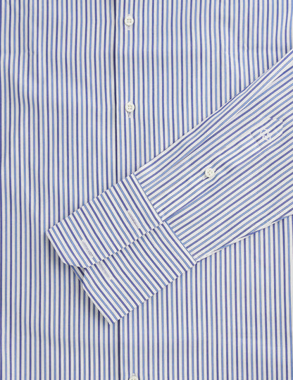 Semi-fitted blue striped shirt