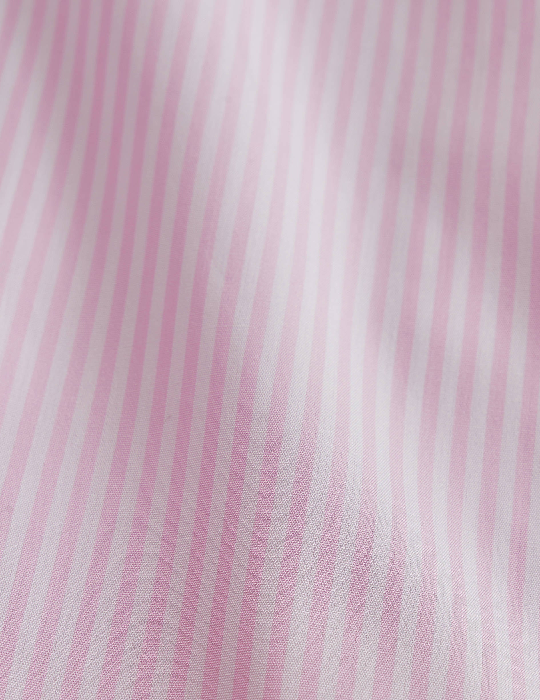 Chemise ajustée rayée rose - Popeline - Col Italien