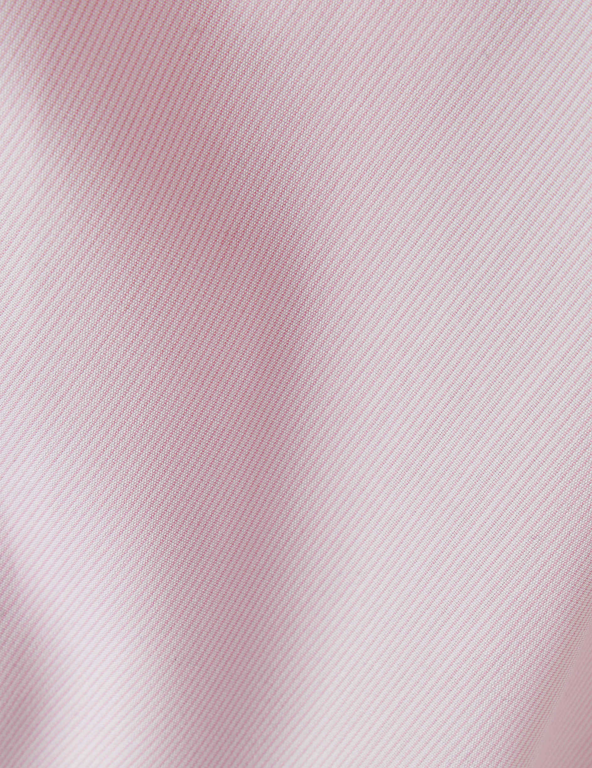 Chemise semi-ajustée rayée rose - Popeline - Col Italien