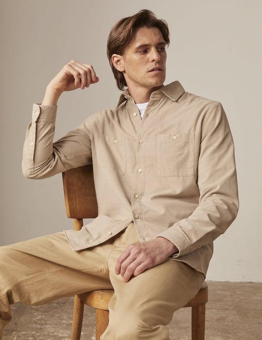 beige leonard shirt - Velvet - French Collar