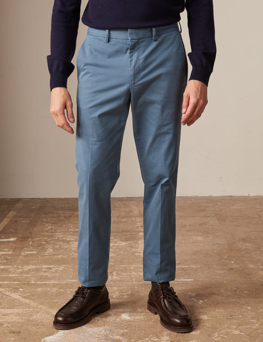 Maxence chinos in blue cotton twill