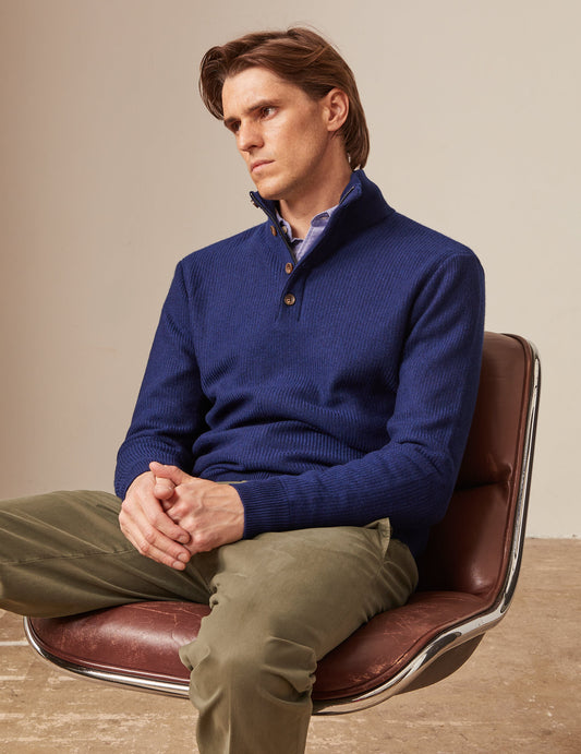 Navy wool and cashmere chris jumper