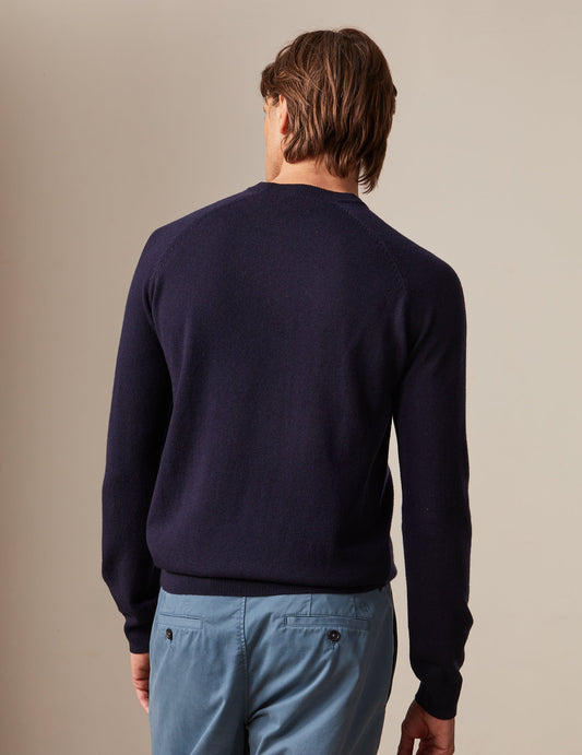 Emile sweater in navy wool and cashmere