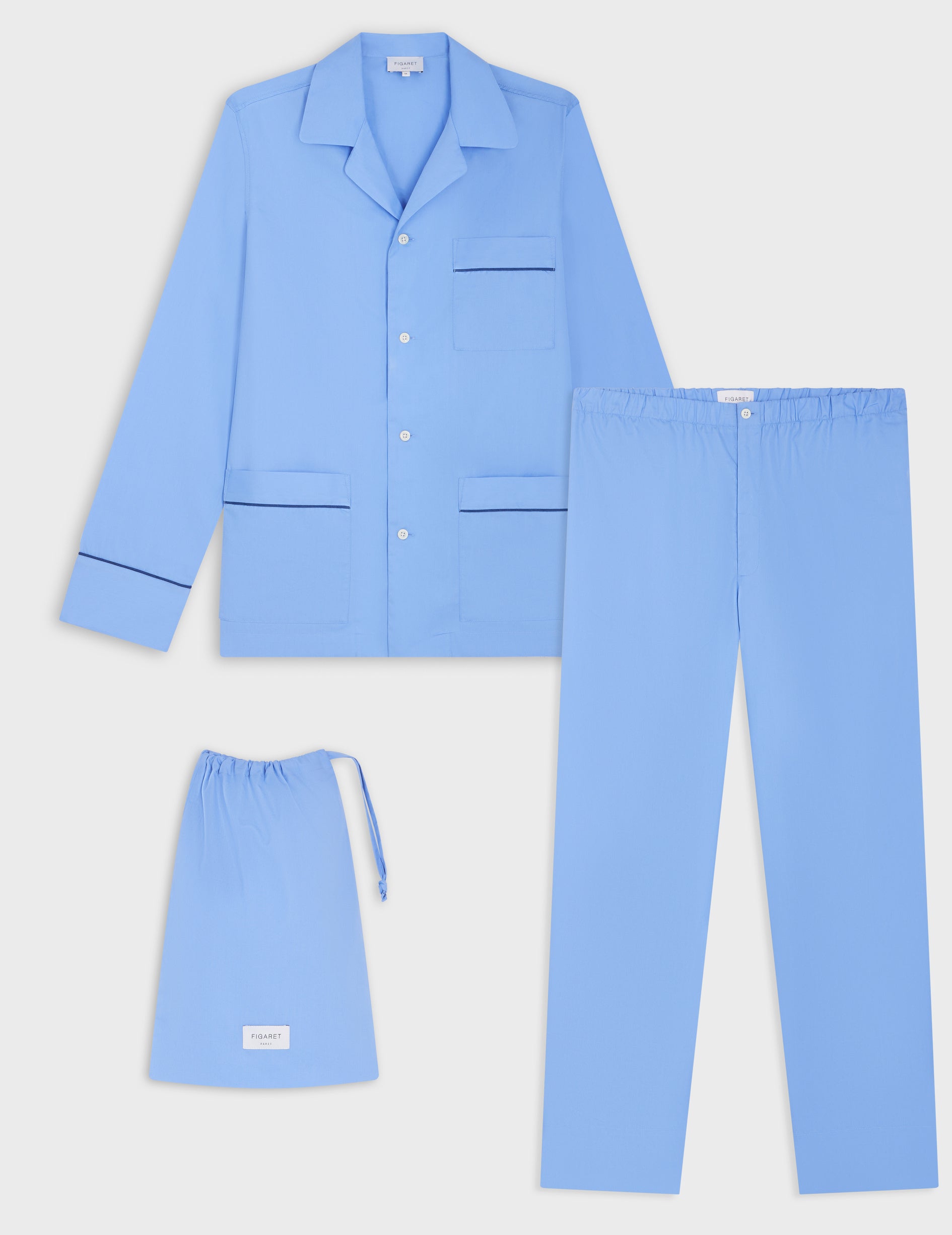 Blue poplin Louis pajamas