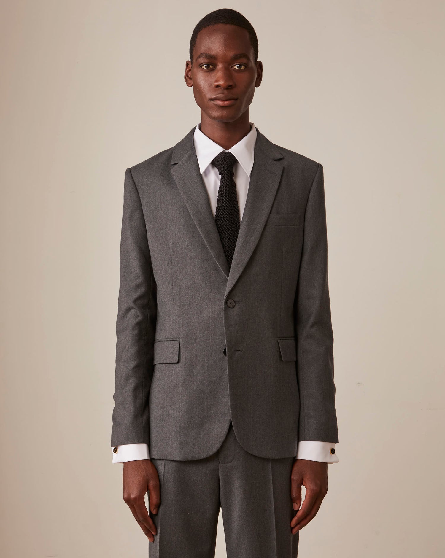 Veste de costume gordon en twill de laine gris