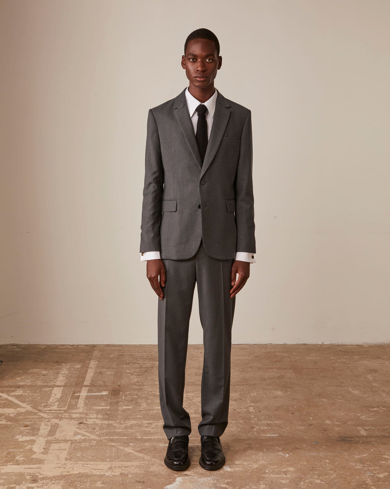 Veste de costume gordon en twill de laine gris