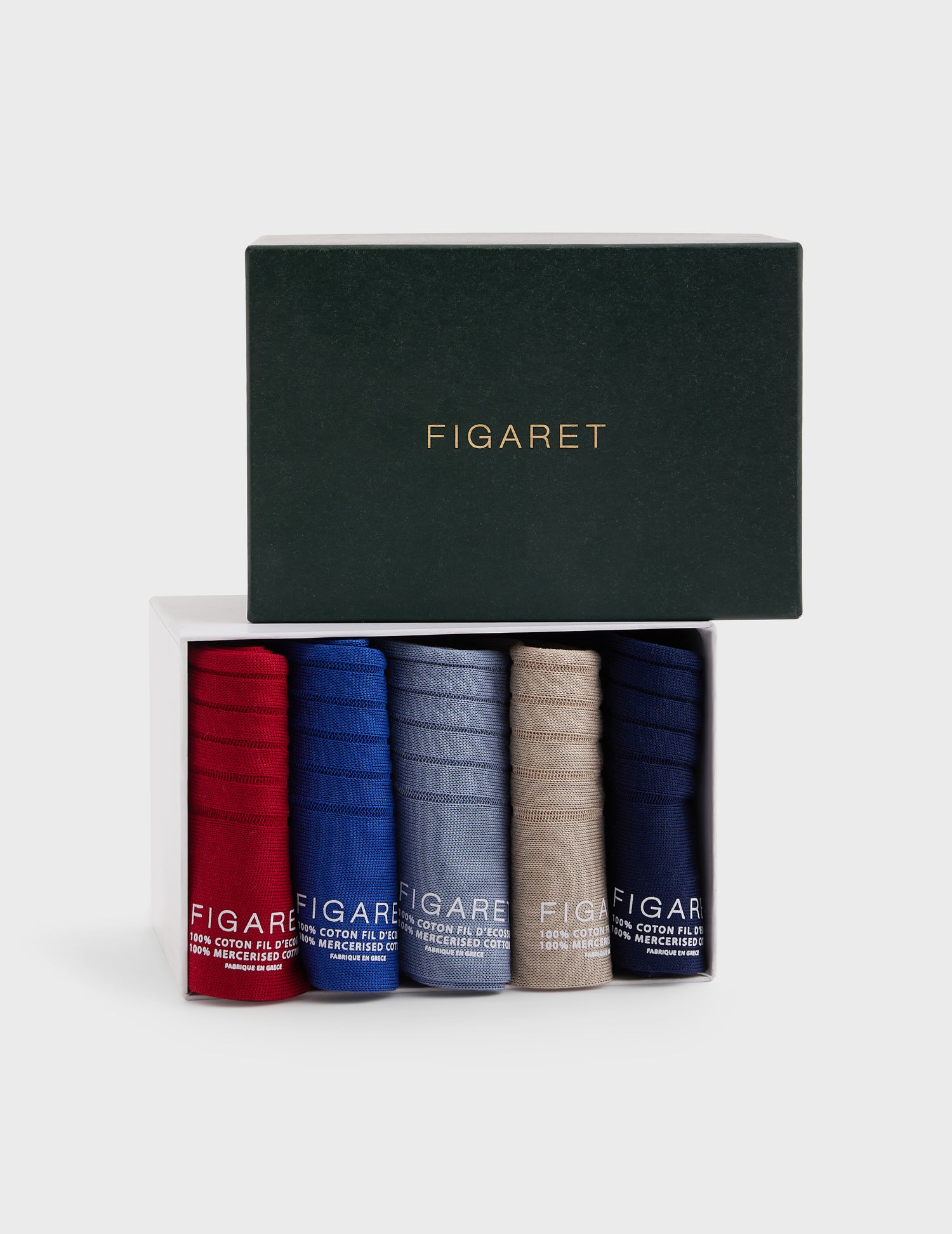 Semainier de 5 paires de chaussettes en double fil d'Ecosse