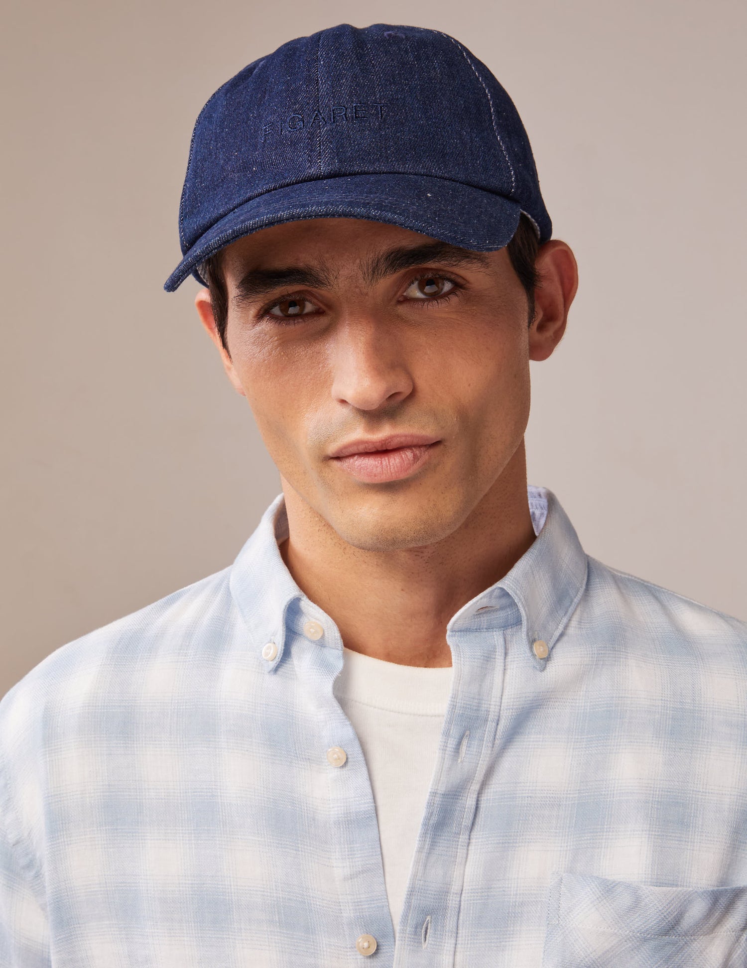 Casquette en denim bleu