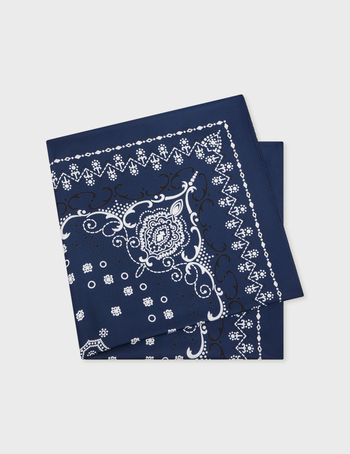 Foulard Vintage Barclay George V En Soie Twill - Motif Floral, 77x76 Cm, Ourlé Main, TBE