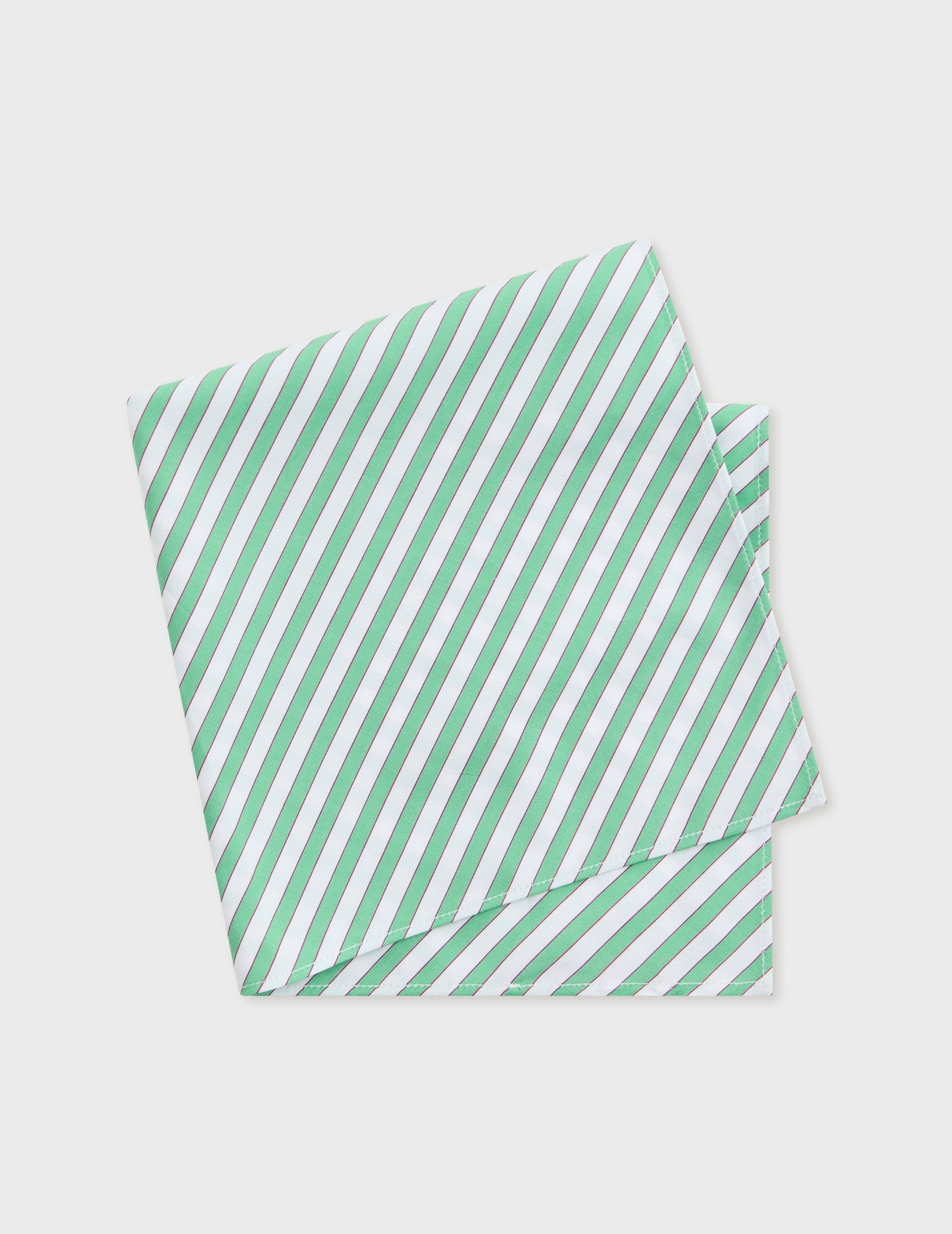 Pochette en popeline rayée verte