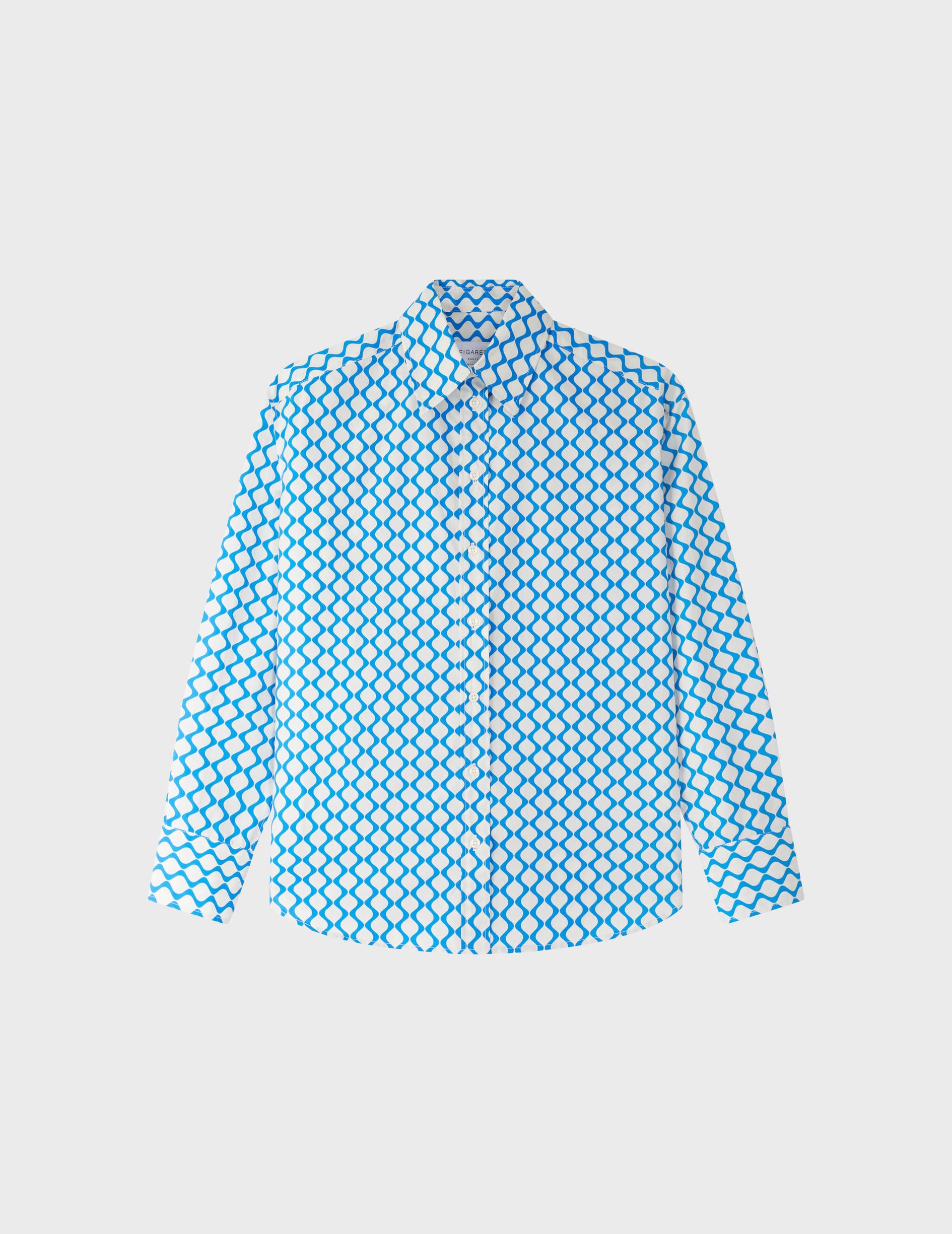 Printed blue Ambre shirt - Poplin - Shirt Collar