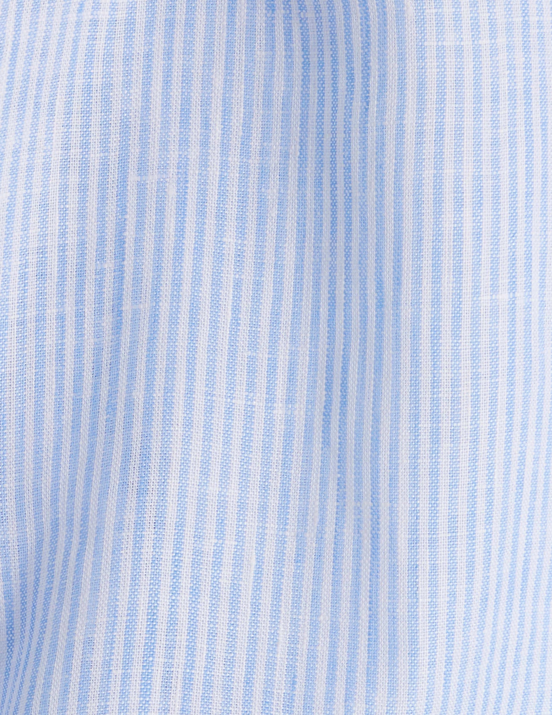 Ambre shirt in light blue striped linen - Linen - Shirt Collar