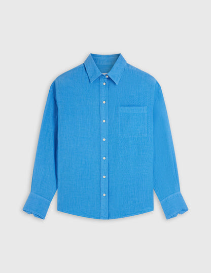 Charlotte blue linen shirt
