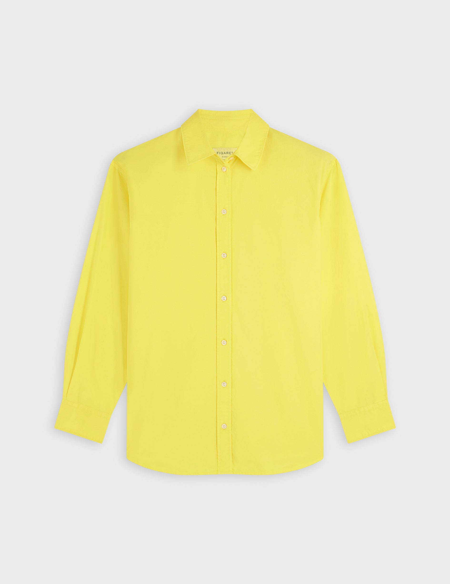 Oversized yellow Delina shirt - Poplin - Shirt Collar
