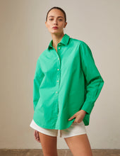 Oversized light green Delina shirt