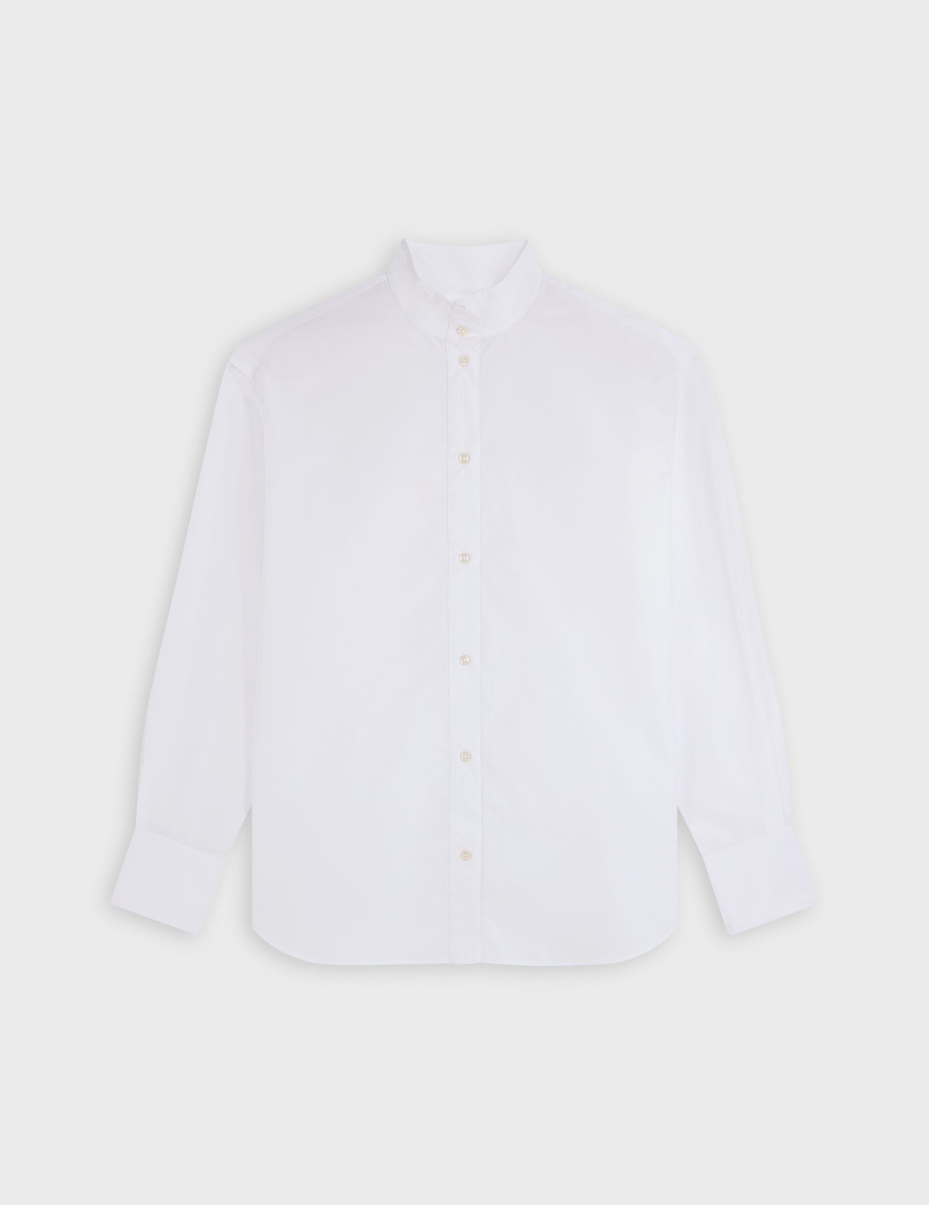 Chemise Hanaée blanche - Popeline - Col Droit montant