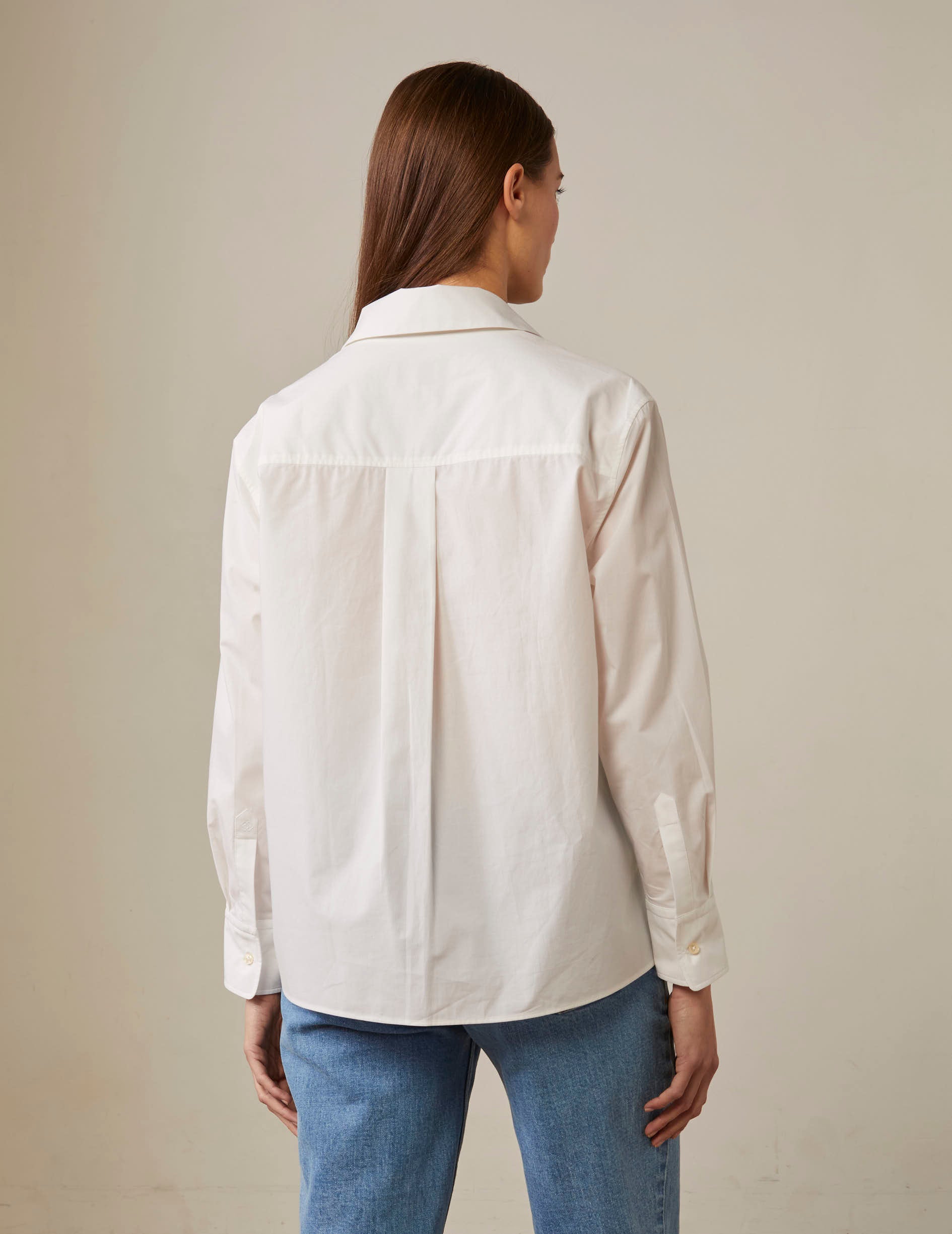White Harmelle blouse - Poplin - V Collar
