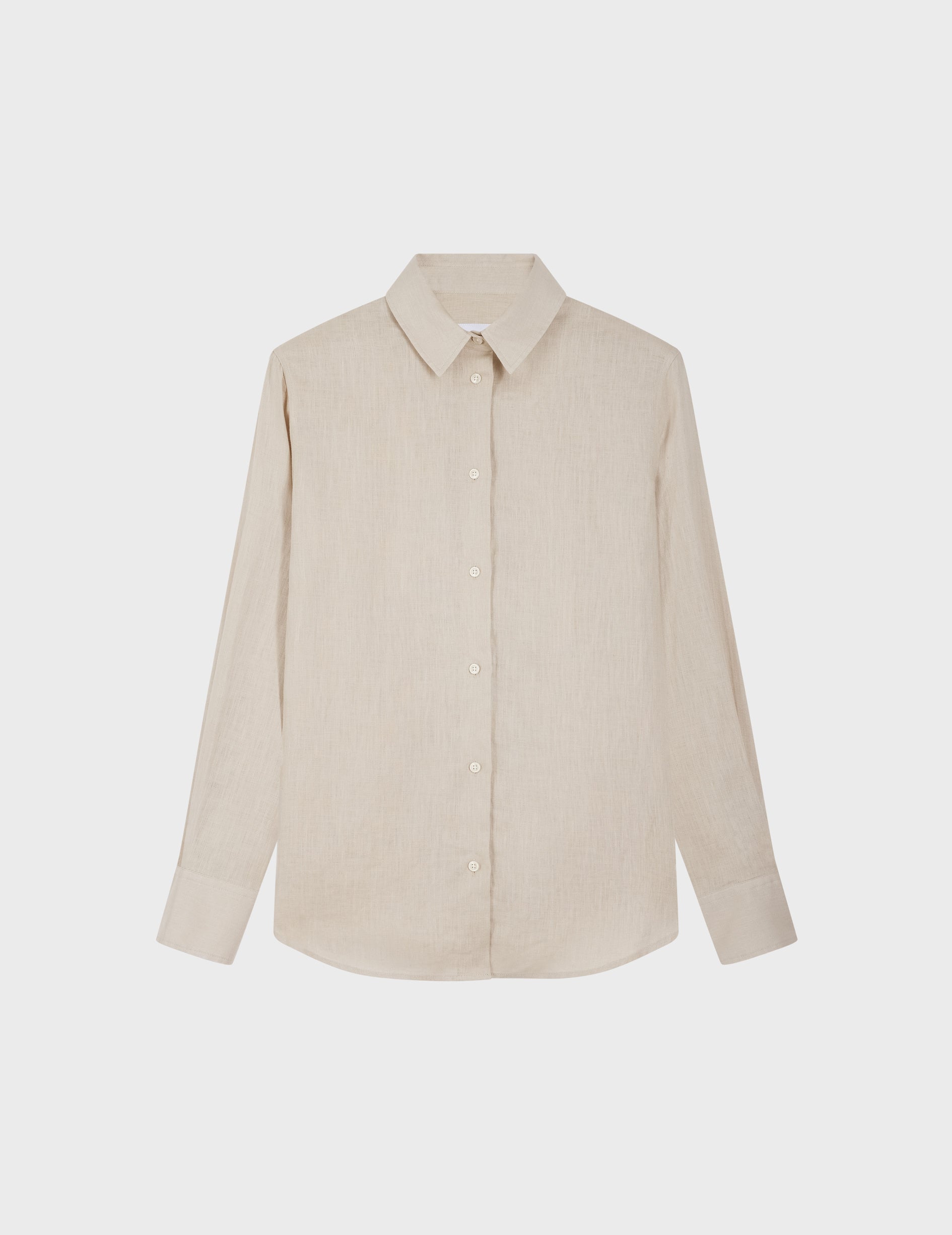 Marion shirt in beige linen - Linen - Shirt Collar