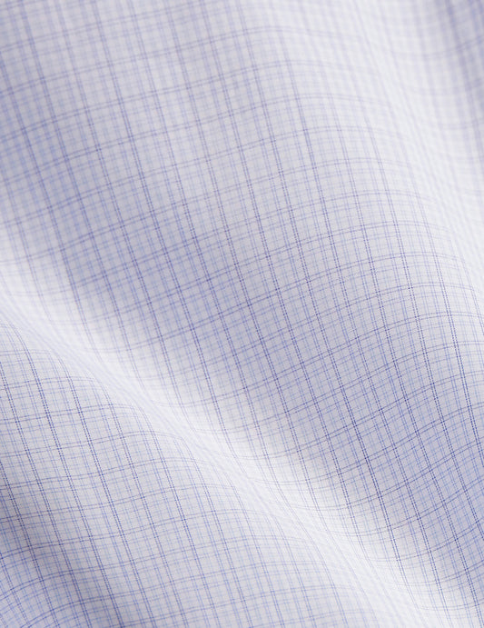 Chemise classique manches courtes à carreaux bleus