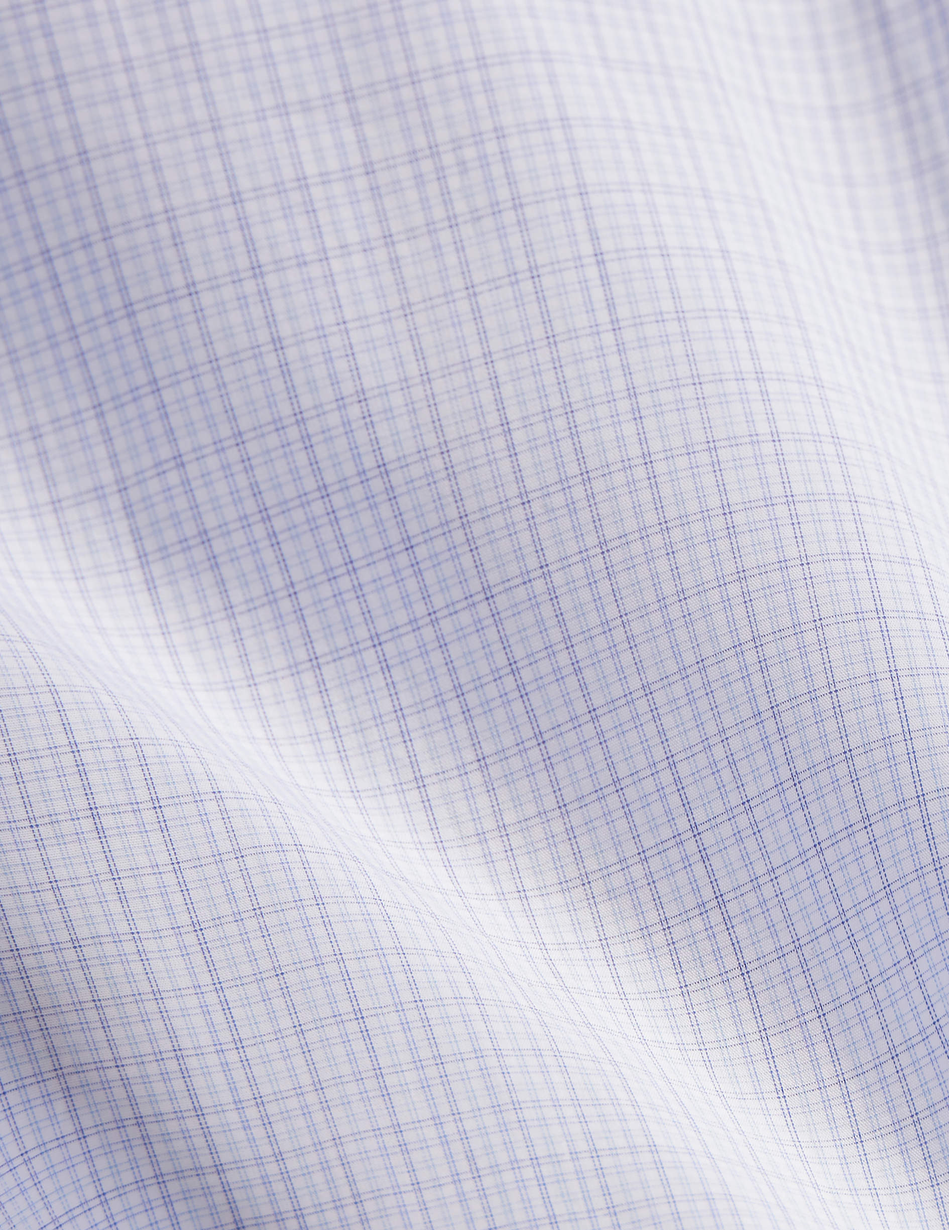 Classic short sleeve blue check shirt - Poplin - American Collar
