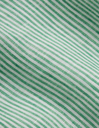 Aristote shirt in green striped linen