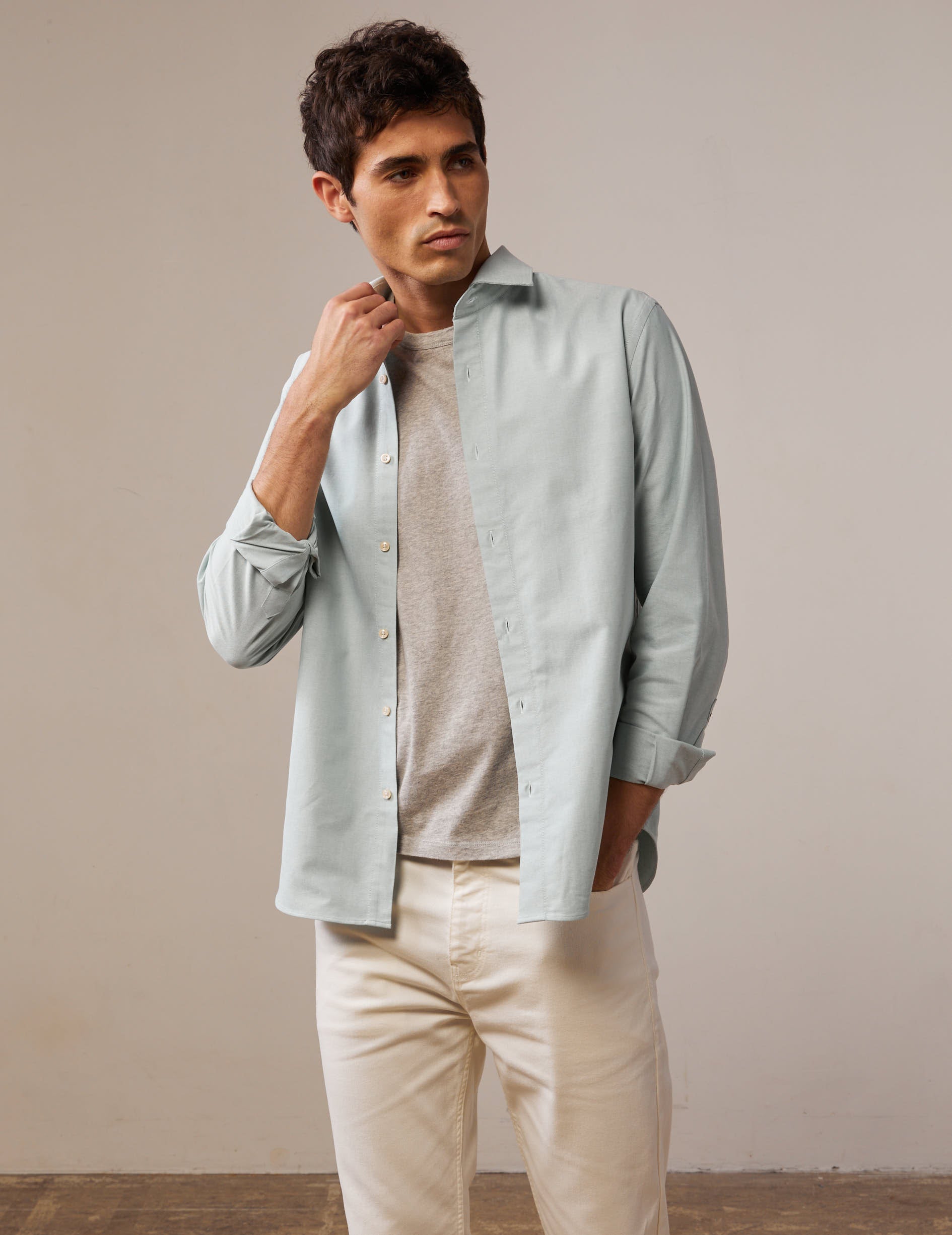 Light green Auguste shirt - Oxford - French Collar
