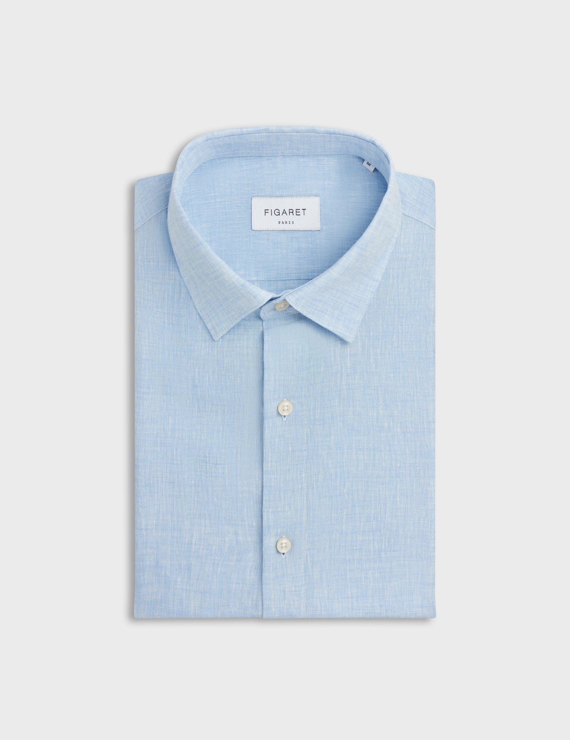 Auguste shirt in light blue linen - Linen - French Collar