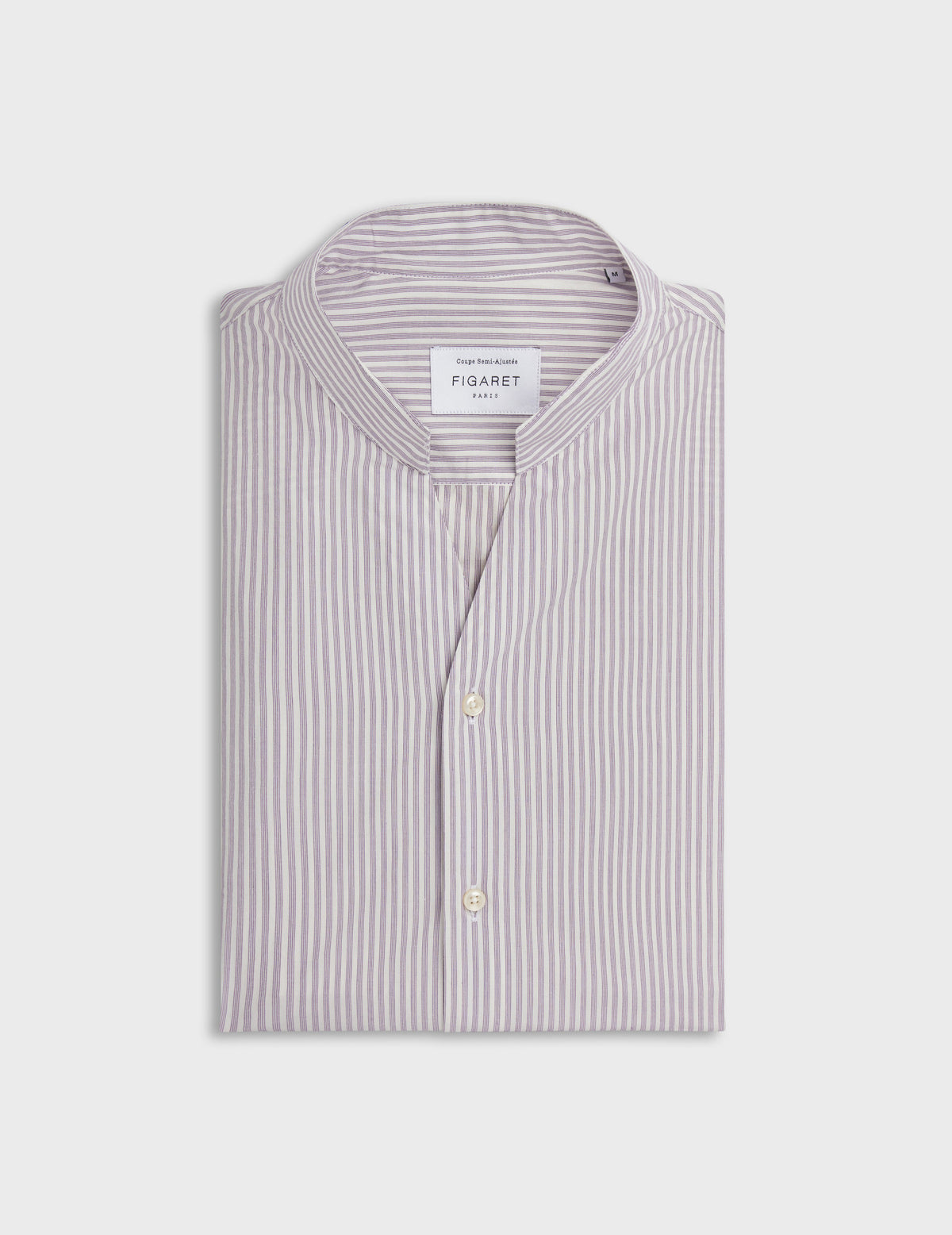 Chemise Homme JOHN LANGFORD Violette Rayée Taille M Coton - Occasion Très Bon état, Mesures Fournies