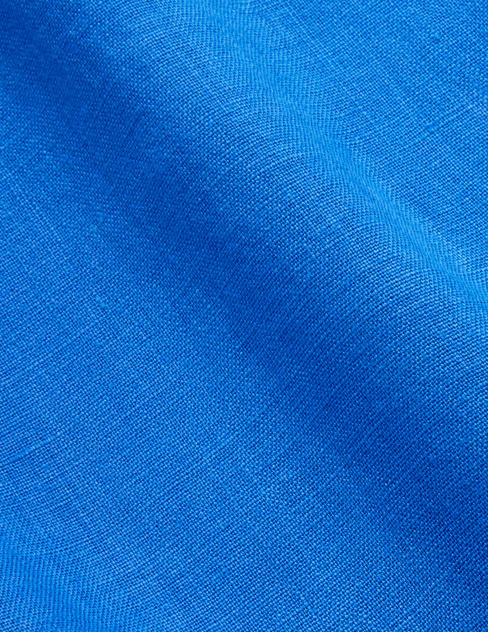 Blue linen Carl shirt - Linen - Open straight Collar