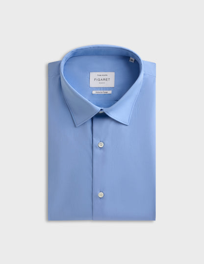 fitted Blue wrinkle-free shirt