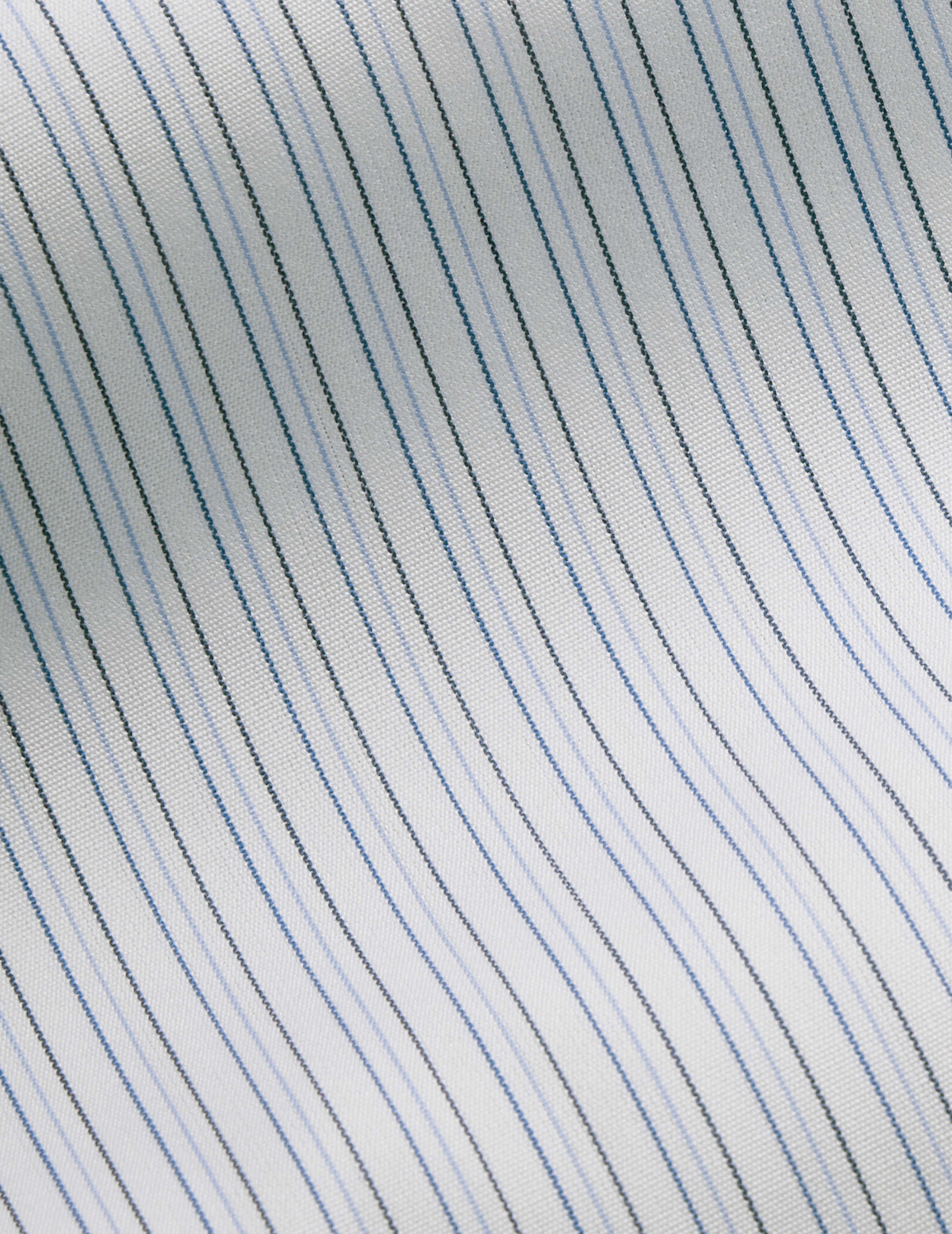 fitted blue striped  wrinkle-free shirt - Poplin - Figaret Collar