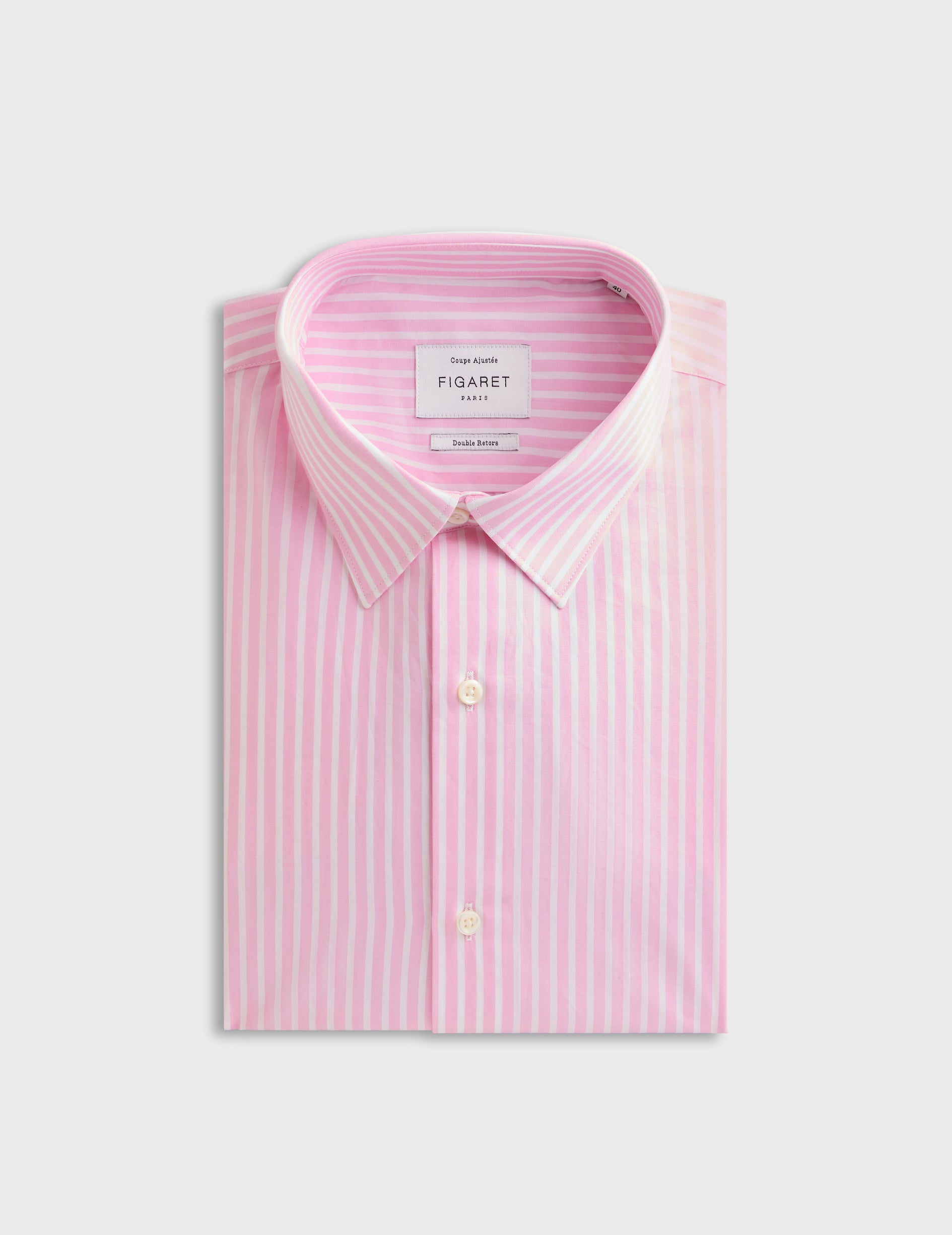 fitted pink Striped  shirt