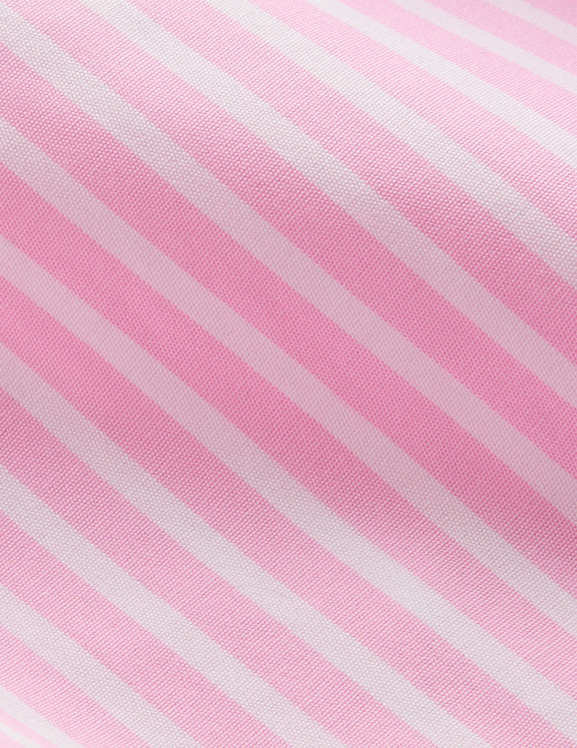 Chemise ajustée rayée rose - Popeline - Col Figaret