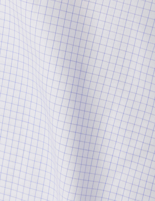 Semi-fitted wrinkle-free shirt with blue checks 