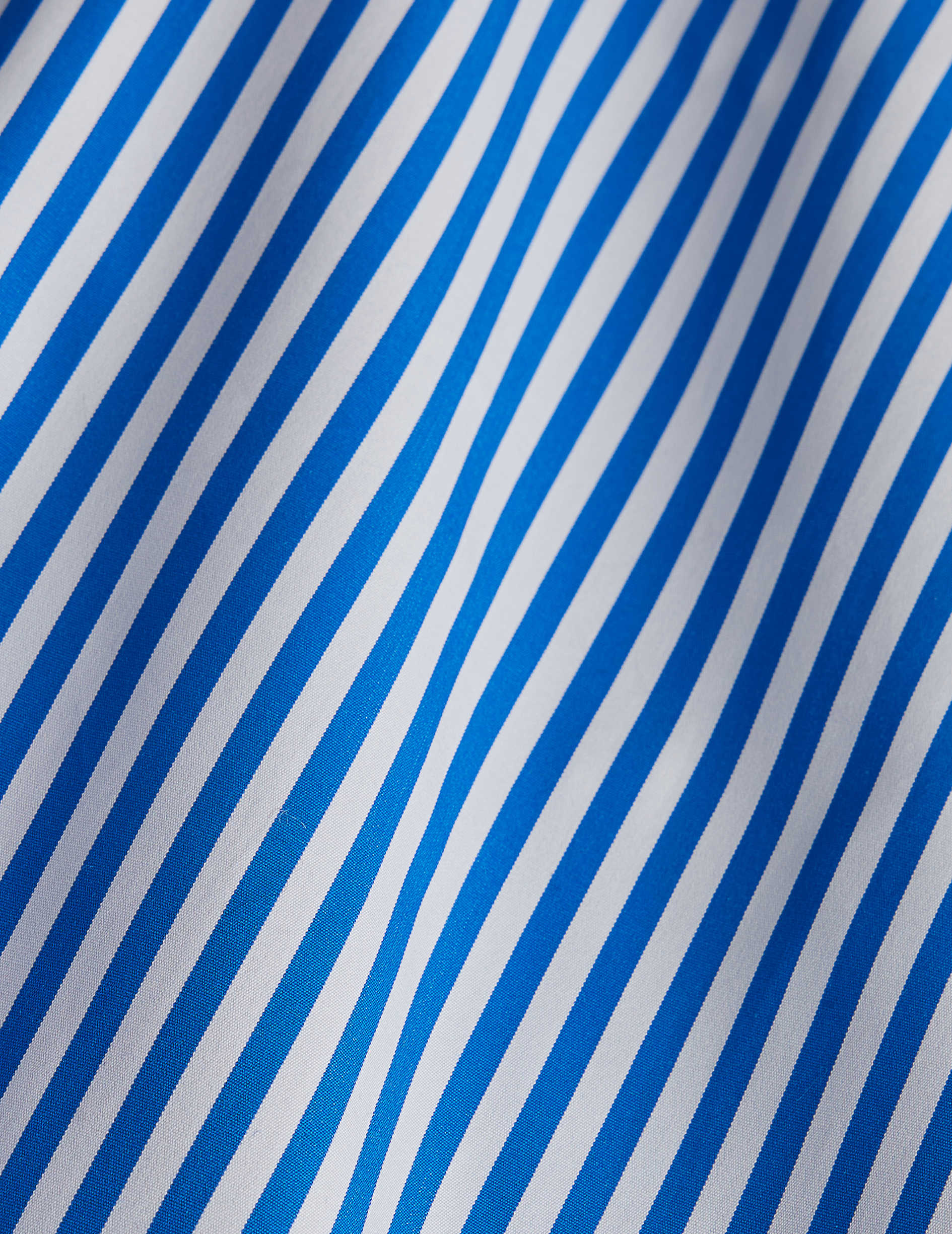 Chemise semi-ajustée rayée bleue - Popeline - Col Figaret
